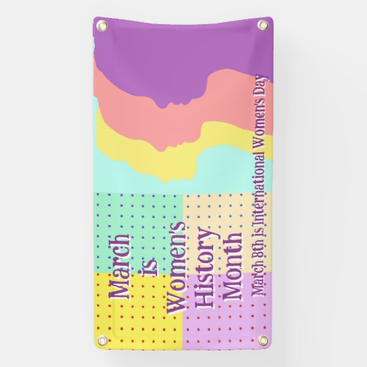 Maart is maand vrouwengeschiedenis spandoek (Verticaal)