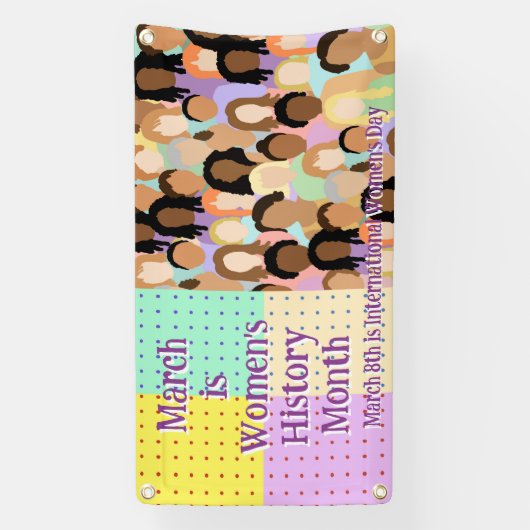 Maart is maand vrouwengeschiedenis spandoek (Verticaal)