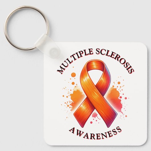 Maart is Multiple Sclerose MS Bewustzijnsmaand Sleutelhanger (Voorkant)