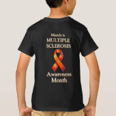 Maart is Multiple Sclerosis Awareness Maand Ribbon T-shirt (Achterkant)