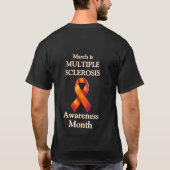 Maart is Multiple Sclerosis Awareness Maand Ribbon T-shirt (Achterkant)