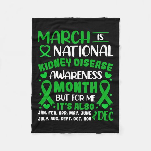 Maart is Nationale Bewustmakingsmaand van de Nierz Fleece Deken (Voorkant)