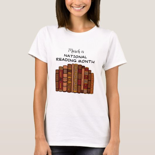 Maart is Nationale Leesmaand T-shirt (Voorkant)