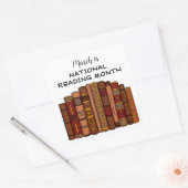 Maart is Nationale Leesmaand Vierkante Sticker (Envelop)