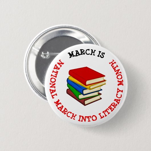 MAART IS NATIONALE MAART IN LITERACY MAAND BUTTON (Voorkant /achterkant)