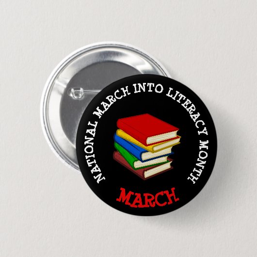 MAART IS NATIONALE MAART IN LITERACY MAAND BUTTON (Voorkant /achterkant)