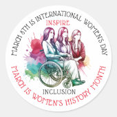 Maart is Vrouwengeschiedenis Maand Inspireren Incl Ronde Sticker (Voorkant)