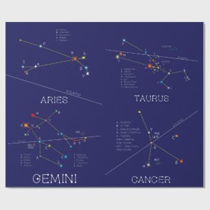 Maart - juli Zodiac Constellations Cadeaupapier