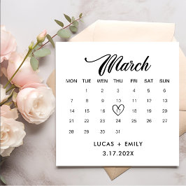 Maart Kalender Donker Zwart Bruiloft Servet