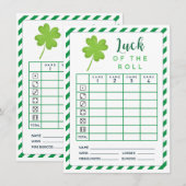Maart Luck of the Roll dubbelside bunco scorecard Kaart (Voorkant / Achterkant)