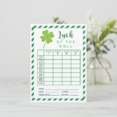 Maart Luck of the Roll dubbelside bunco scorecard Kaart (Staand voorkant)