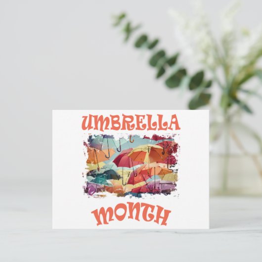 Maart - maand paraplu - dag van waardering briefkaart (Staand voorkant)