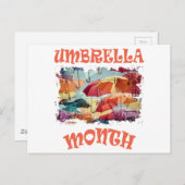 Maart - maand paraplu - dag van waardering briefkaart (Voorkant / Achterkant)