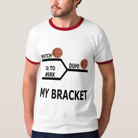 Maart Madness Basketball Funny Bracket T-Shirts (Voorkant)