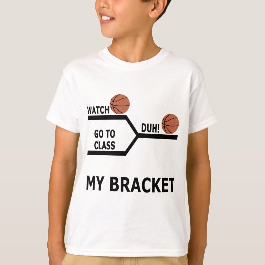 Maart Madness Basketball Funny Bracket T-Shirts (Voorkant)