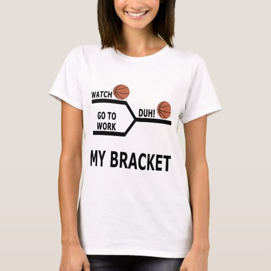 Maart Madness Basketball Funny Bracket T-Shirts (Voorkant)