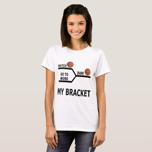 Maart Madness Basketball Funny Bracket T-Shirts (Voorkant volledig)