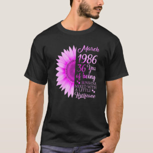 Maart Meisje 1986 36 jaar oud 36e verjaardag T-shirt