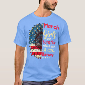 Maart-meisjes zijn zonneschijn vermengd met een kl t-shirt
