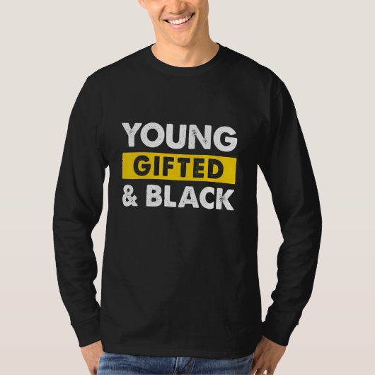 Maart met jonge en zwarte geschiedenis BLM Melanin T-shirt (Voorkant)