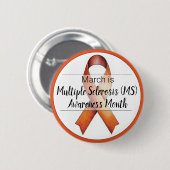Maart Multiple Sclerose Awareness Month Ronde Button 5,7 Cm (Voorkant /achterkant)