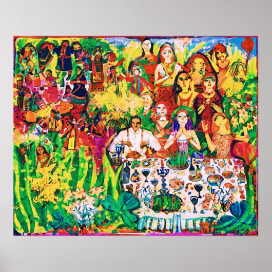 Maart Naive Folk Art Spring Celebration Poster (Voorkant)