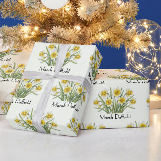 Maart Narcis Bloemen Cadeaupapier