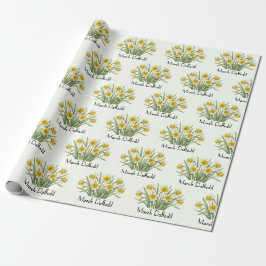 Maart Narcis Bloemen Cadeaupapier