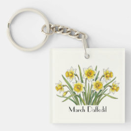 Maart Narcis Bloemen Sleutelhanger