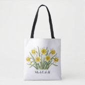 Maart Narcis Bloemen Tote Bag (Voorkant)