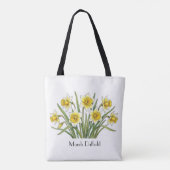 Maart Narcis Bloemen Tote Bag (Achterkant)