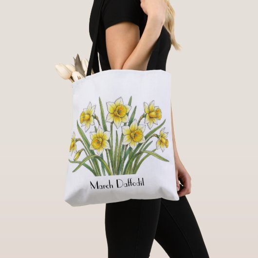 Maart Narcis Bloemen Tote Bag (Dichtbij)