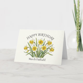 Maart Narcis Verjaardag Kaart