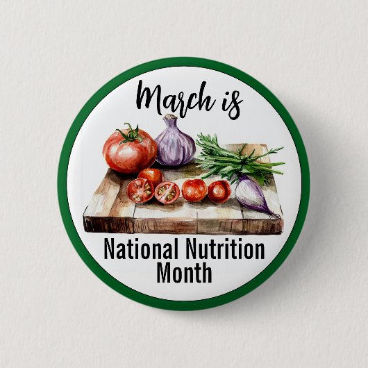 Maart Nationale Voedingsmaand Ronde Button 5,7 Cm (Voorkant)