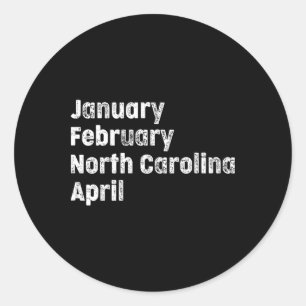 Maart North Carolina Team Bysketbyll Ronde Sticker