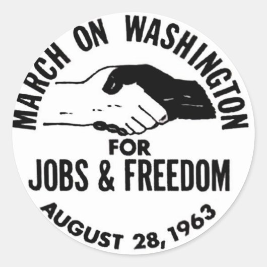 Maart op Washington 1963 Ronde Sticker (Voorkant)