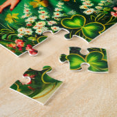 Maart Retro Pin-Up Meisje St. Patrick's Dag Legpuzzel (Zijkant)