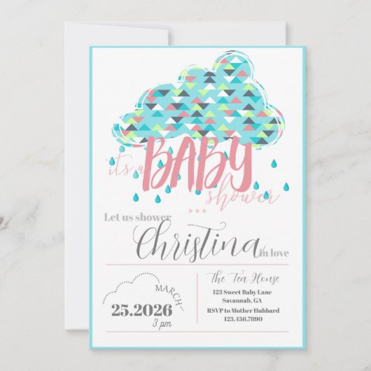 Maart Sprinkle Shower Mom-to-be Baby shower Kaart (Voorkant)