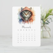 Maart Stand-alone Kalender Kitty Cat Splash Art Menu (Staand voorkant)