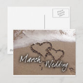 Maart Strand Bestemming Huwel... - Aangepast Aankondigingskaart (Voorkant / Achterkant)