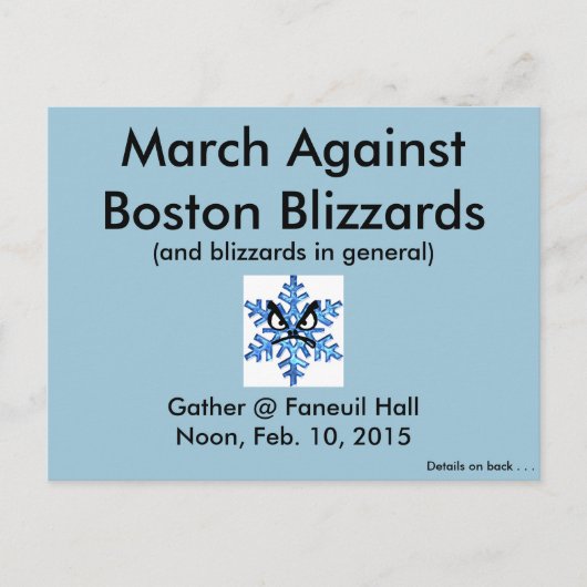 Maart tegen de Boston Blizzards 2015!! Briefkaart (Voorkant)