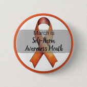 Maart van de maand van de zelfbeschadiging ronde button 5,7 cm (Voorkant)