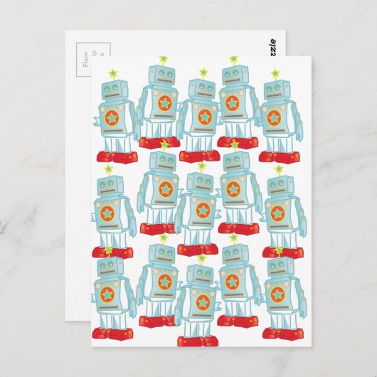 Maart van de robots briefkaart (Voorkant / Achterkant)