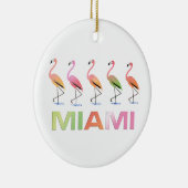Maart van de Tropische Flamingos MIAMI Keramisch Ornament (Rechts)