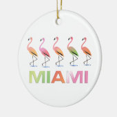 Maart van de Tropische Flamingos MIAMI Keramisch Ornament (Links)
