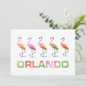 Maart van de Tropische Flamingos ORLANDO Kaart (Staand voorkant)