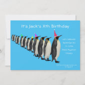 Maart van de uitnodiging van Penguins Birthday (Voorkant)