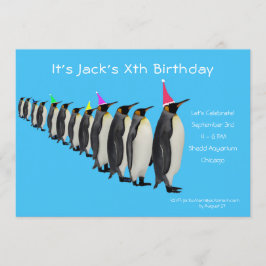 Maart van de uitnodiging van Penguins Birthday