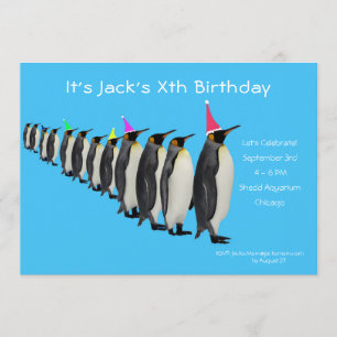 Maart van de uitnodiging van Penguins Birthday