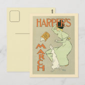 Maart van het  tijdschrift Harper Briefkaart (Voorkant / Achterkant)